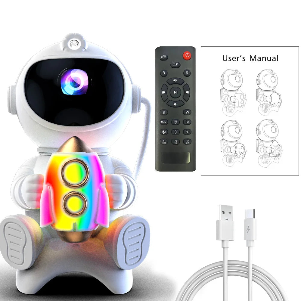 Astronaut Galaxy Projector Night Light with Bluetooth Speaker