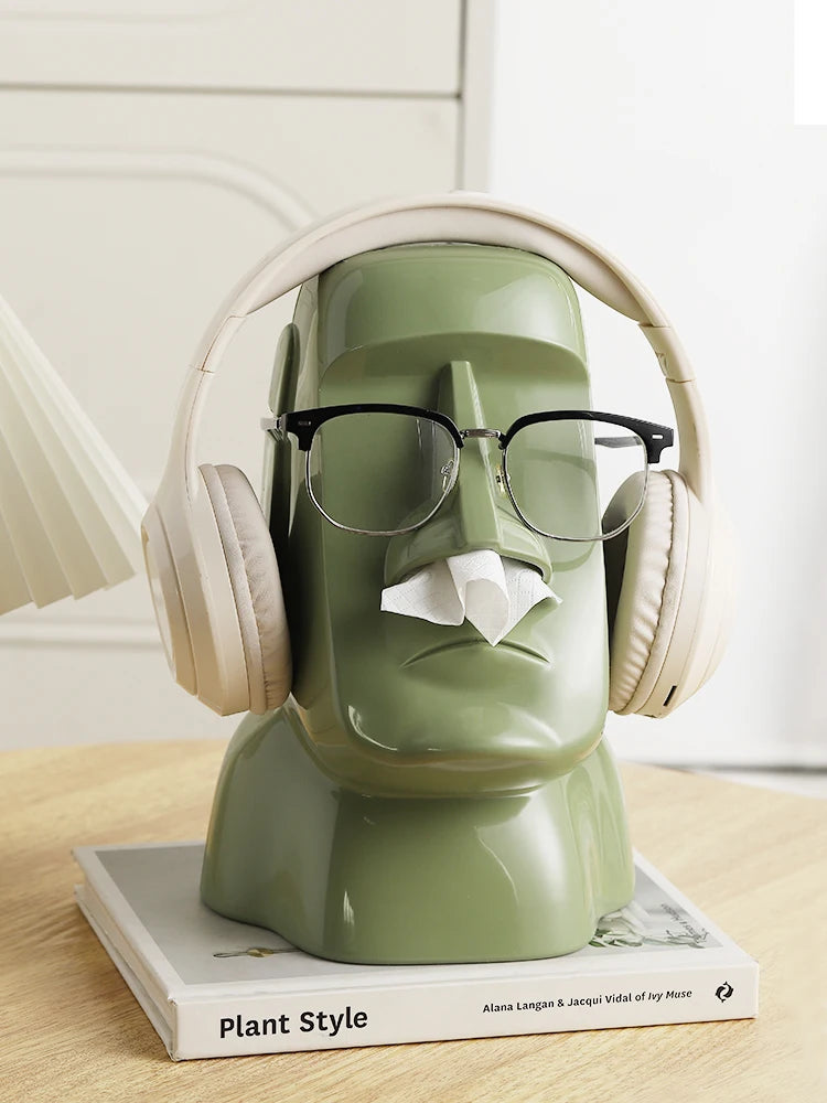 Moai Statue Tissue Box & Organizer Stand