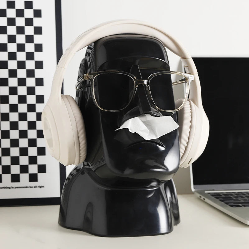 Moai Statue Tissue Box & Organizer Stand