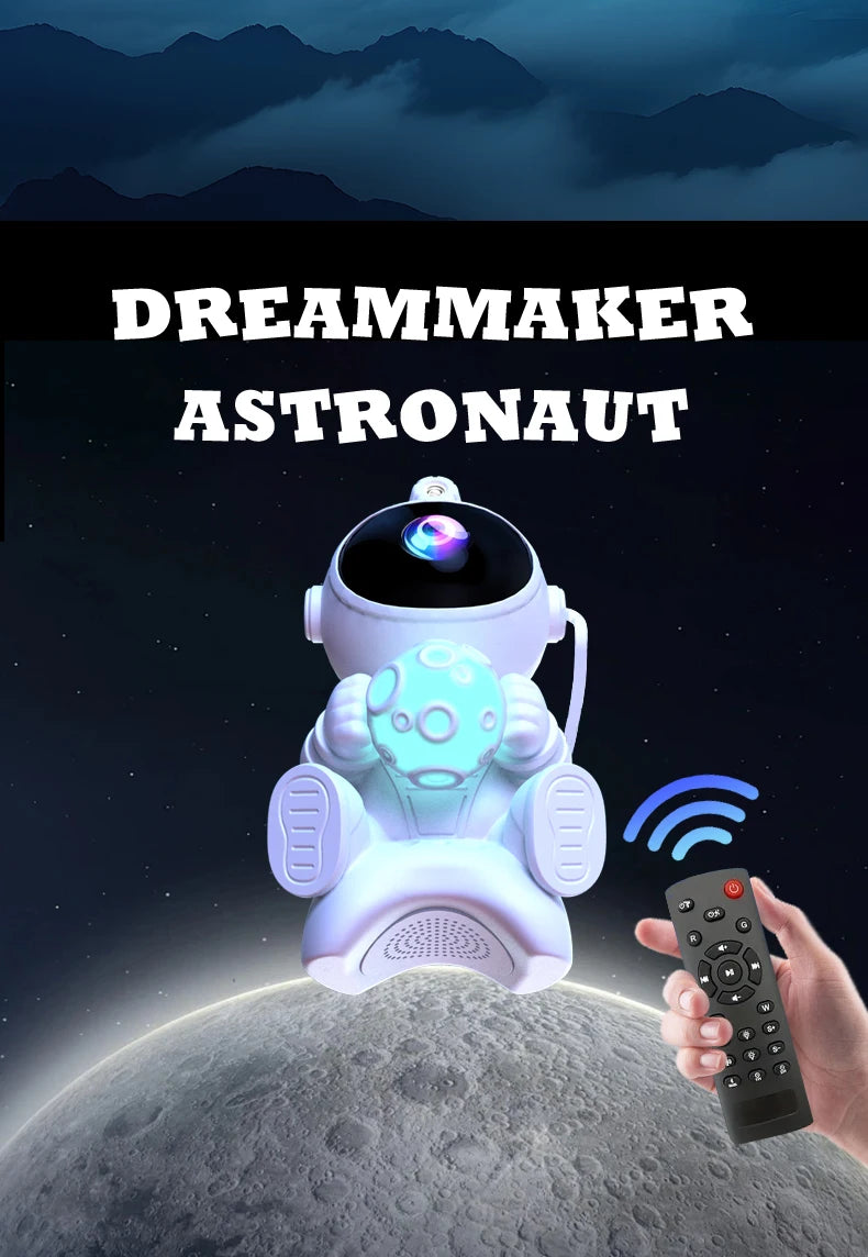 Astronaut Galaxy Projector Night Light with Bluetooth Speaker